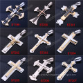 Simple Mens Metal Stainless Steel Cross Cross Black Cross Pendant Necklace Designs (IO-st000000)